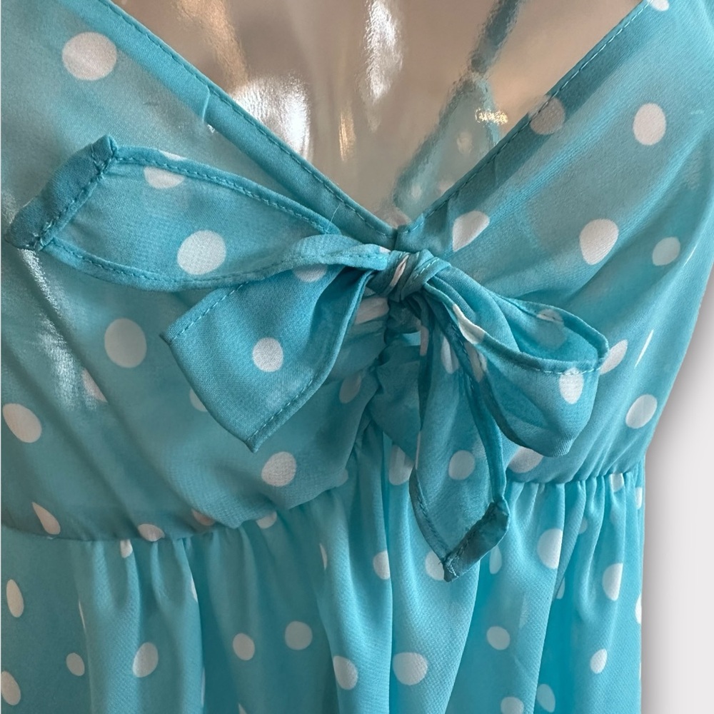 Oscar De La Renta Pink Label Negligee 2-pc Set Blue Polka Dot Babydoll Sz Large - Picture 5 of 7